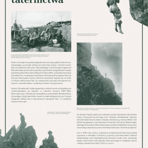 Plansza przedstawia wystawę o nazwie Tatrzańska Niepodległa w treści opisującą historię polskiego taternictwa