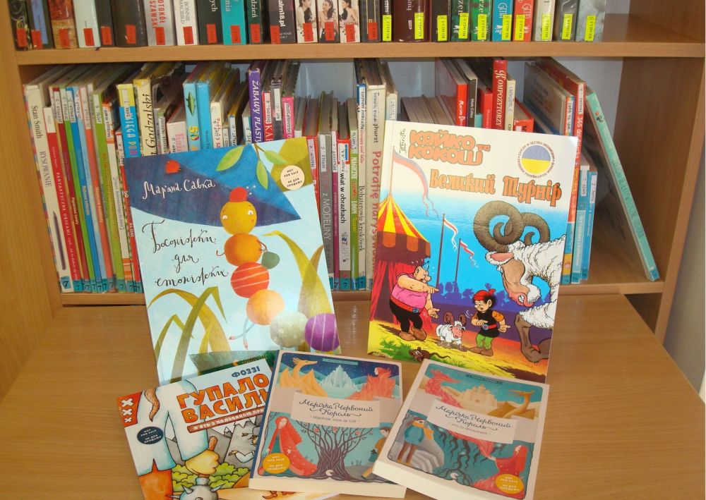 Zdjęcie książek otrzymanych z akcji "Książki w języku ukraińskim dla dzieci"